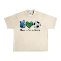Sandshell peace love soccer Urban Heavy Tee - BarkalooDesign