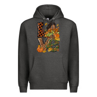 Charcoal Heather Love Fall with afro woman Premium Hoodie - NancyCooperArtShop