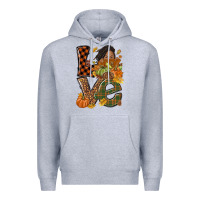 Heather Grey Love Fall with afro woman Premium Hoodie - NancyCooperArtShop