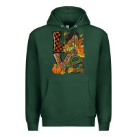 Sports Green Love Fall with afro woman Premium Hoodie - NancyCooperArtShop