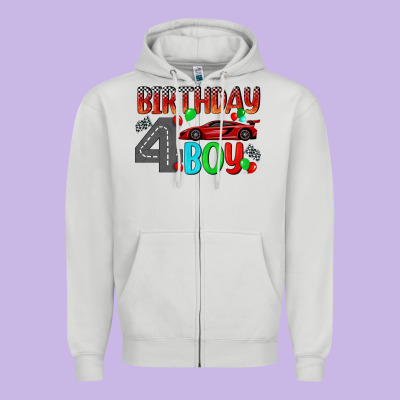 Birthday Boy 4 Zipper Hoodie Designed By Bundleandbundleshop