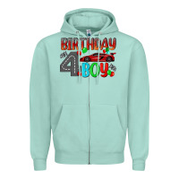 Seafoam birthday boy 4 Zipper Hoodie - BundleAndBundleShop