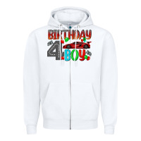 White birthday boy 4 Zipper Hoodie - BundleAndBundleShop