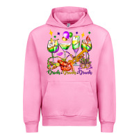 Fuchsia Pink drink drank drunk mardi gras wine glasses olivia Urban Hoodie - OliviaCreatesArt