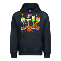 Navy drink drank drunk mardi gras wine glasses olivia Urban Hoodie - OliviaCreatesArt