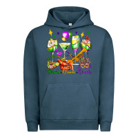 Pigment Midnight Navy drink drank drunk mardi gras wine glasses olivia Urban Hoodie - OliviaCreatesArt