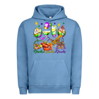 Pigment Pebble Blue drink drank drunk mardi gras wine glasses olivia Urban Hoodie - OliviaCreatesArt