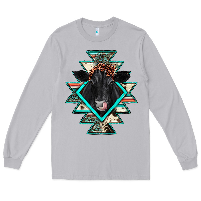 Black Angus Cowhide Aztec Long Sleeve Tee by JahusDesignShop | Teevron