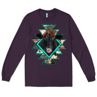 Plum black angus cowhide aztec Long Sleeve Tee - JahusDesignShop