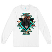 White black angus cowhide aztec Long Sleeve Tee - JahusDesignShop