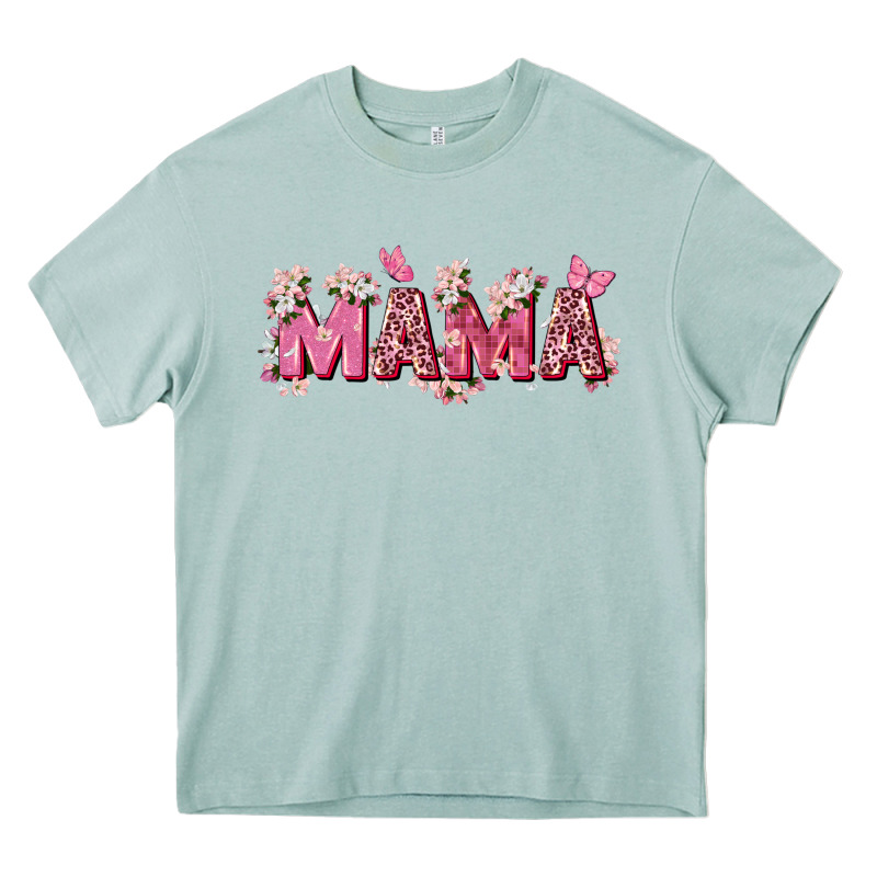 Pink Flowers Mama Heavy Core Tee by Zillion Design Studio | Teevron