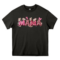 Asphalt pink flowers mama Heavy Core Tee - Zillion Design Studio