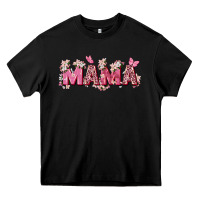Black pink flowers mama Heavy Core Tee - Zillion Design Studio