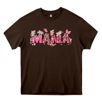 Chocolate Brown pink flowers mama Heavy Core Tee - Zillion Design Studio