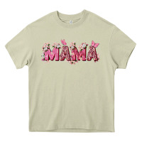Mossy pink flowers mama Heavy Core Tee - Zillion Design Studio