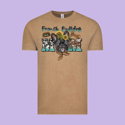 French Bulldog Mom Vintage Tee Designed By Barkaloodesign