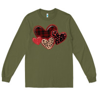 Army Green leopard hearts Long Sleeve Tee - MaliasSmallBusiness
