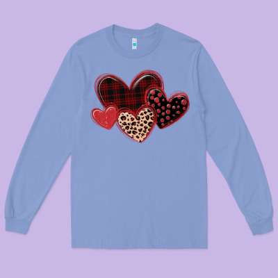 Leopard Hearts Long Sleeve Tee Designed By Maliassmallbusiness