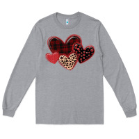 Heather Grey leopard hearts Long Sleeve Tee - MaliasSmallBusiness