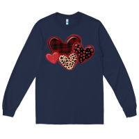 Navy leopard hearts Long Sleeve Tee - MaliasSmallBusiness