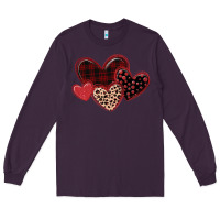 Plum leopard hearts Long Sleeve Tee - MaliasSmallBusiness