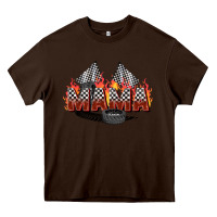 Chocolate Brown race mama Heavy Core Tee - Zillion Design Studio