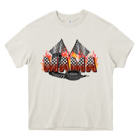 Cream race mama Heavy Core Tee - Zillion Design Studio