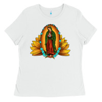 White sunflower our lady of guadalupe Ladies Tee - JahusDesignShop