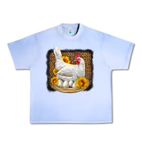 Grape Ice perched chicken with sunflowers leopard background Urban Heavy Tee - LillyAllenDesigns