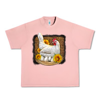 Salmon perched chicken with sunflowers leopard background Urban Heavy Tee - LillyAllenDesigns