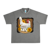 Tornado perched chicken with sunflowers leopard background Urban Heavy Tee - LillyAllenDesigns