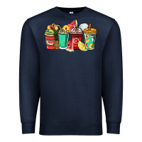 Navy Fruits coffee cups Premium Sweatshirt - NancyCooperArtShop