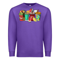 Purple Fruits coffee cups Premium Sweatshirt - NancyCooperArtShop