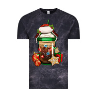 Cloud Black Christmas vacation trapper hat coffee cup Vintage Tee - Jasminsmagicworld