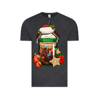 Vintage Black Christmas vacation trapper hat coffee cup Vintage Tee - Jasminsmagicworld