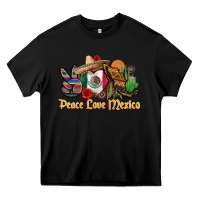 Black peace love mexico Heavy Core Tee - CTS Tumbler Store