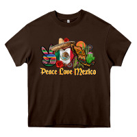Chocolate Brown peace love mexico Heavy Core Tee - CTS Tumbler Store
