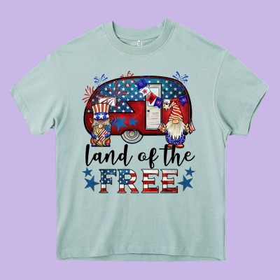 Land Of The Free Caravan Gnomies Heavy Core Tee Designed By Barkaloodesign