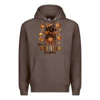 Coffee have a melanin christmas afro messy bun Premium Hoodie - texasbilliewilder