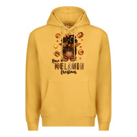 Mustard have a melanin christmas afro messy bun Premium Hoodie - texasbilliewilder