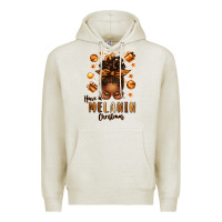 Oatmeal Heather have a melanin christmas afro messy bun Premium Hoodie - texasbilliewilder