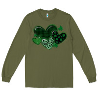 Army Green leopard hearts st patricks day Long Sleeve Tee - MaliasSmallBusiness