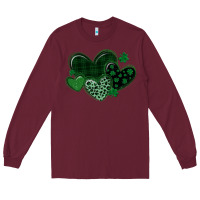 Burgundy leopard hearts st patricks day Long Sleeve Tee - MaliasSmallBusiness