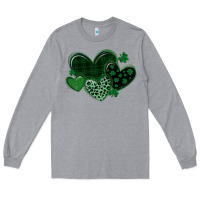 Heather Grey leopard hearts st patricks day Long Sleeve Tee - MaliasSmallBusiness