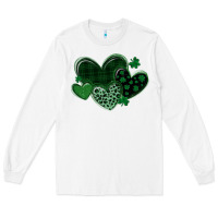 White leopard hearts st patricks day Long Sleeve Tee - MaliasSmallBusiness