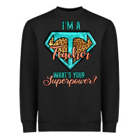 Black i'm a teacher what's your superpower leopard Heavyweight Sweatshirt - Jasminsmagicworld