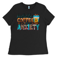 Black fueled by coffee and anxiety Ladies Tee - Zillion Design Studio