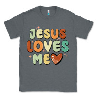 Charcoal Heather jesus loves me Classic Tee - MaliasSmallBusiness