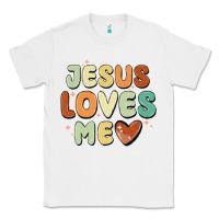 White jesus loves me Classic Tee - MaliasSmallBusiness