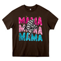 Chocolate Brown race mama Heavy Core Tee - Zillion Design Studio